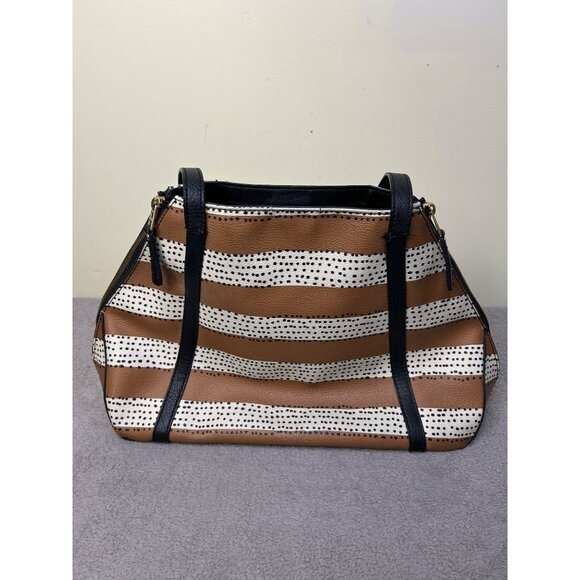 Fossil Rachel Striped Polka Dot Tote Bag - Picture 2 of 15